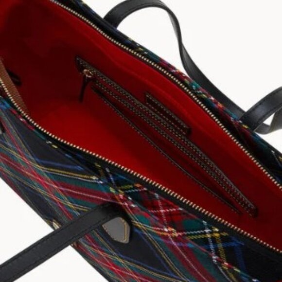 Black Tartan Large Tote Dooney & Bourke NWT - Picture 3 of 4